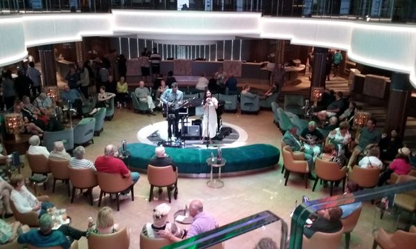 Enjoying live music on the Norwegian Jade as she sails back to Miami from Costa Maya, Mexico...on March 21, 2018.