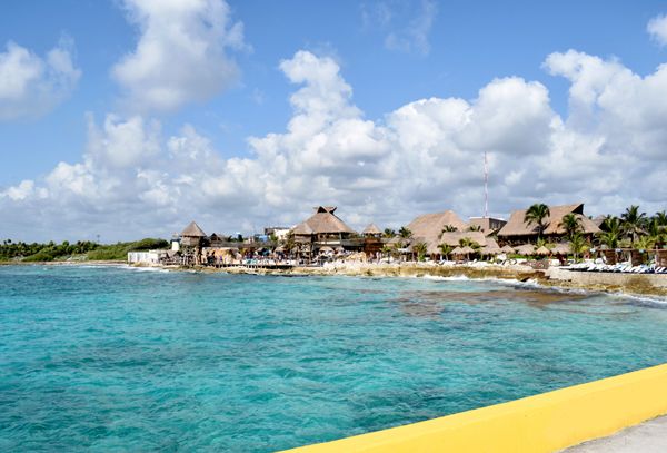 Walking towards the resort at Costa Maya, Mexico, on March 21, 2018.