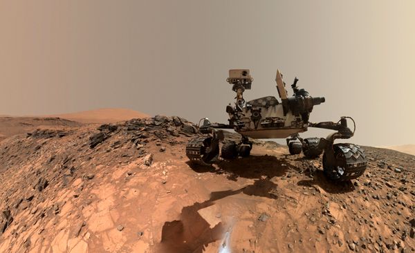 A self-portrait of NASA's Curiosity Mars rover, taken with a camera on her robotic arm on August 5, 2015.