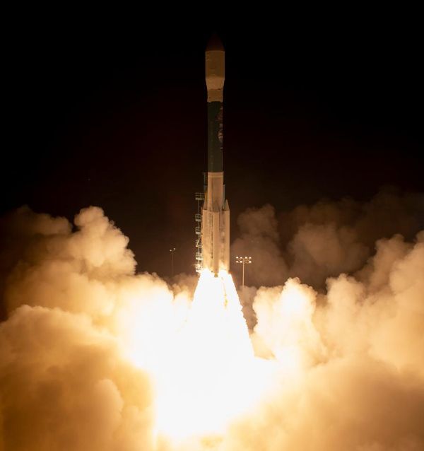 Embarking on its final launch before retirement, a Delta II rocket (carrying NASA's ICESat-2 spacecraft) lifts off from Vandenberg Air Force Base in California...on September 15, 2018.