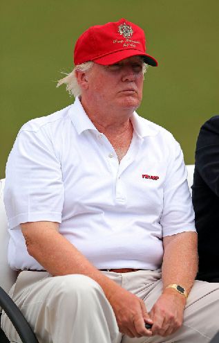 Despite spending more time golfing than leading America (which may be a good thing), Donald Trump doesn't look like he's in 'good health' here to me...