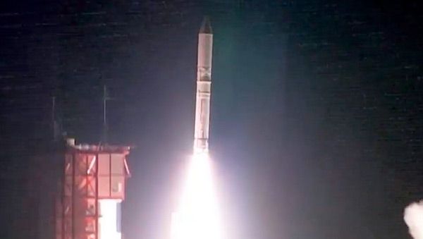An Epsilon-2 rocket carrying Japan's ERG satellite (now known as 'Arase') launches from Uchinoura Space Center at the southern tip of the country on December 20, 2016.