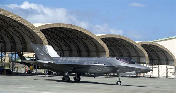 An F-35A Lightning II is ready for takeoff at Joint Base Pearl Harbor-Hickam in Hawaii...on October 13, 2017.