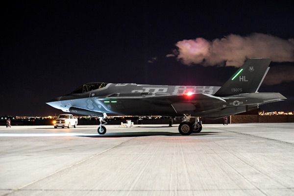 An F-35A Lightning II takes part in the Red Flag 17-1 exercise at Nellis Air Force Base in Nevada...on February 3, 2017.