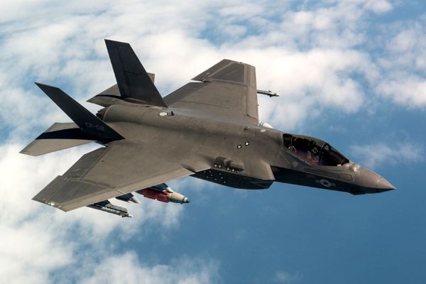 An F-35C Lightning II aircraft, designated 'CF-2', conducts the final test flight for the System Development and Demonstration (SDD) phase of the F-35 program...on April 11, 2018.