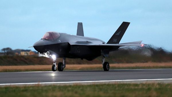 One of the first three Norwegian F-35 fighter jets to be stationed at the country's Ørland Air Base lands on November 3, 2017.