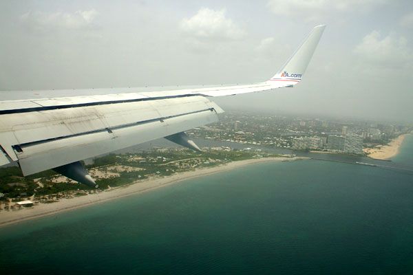 About to land at Fort Lauderdale in Florida...on August 13, 2008.