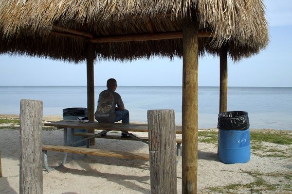 Chillin' at a beach in the Florida Keys...on August 14, 2008.