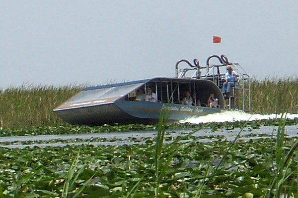 Takin' a snapshot of another airboat during my tour at Everglades Holiday Park in Florida...on August 15, 2008.