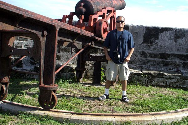 Visiting an old fort in the middle of Nassau...on August 17, 2008.