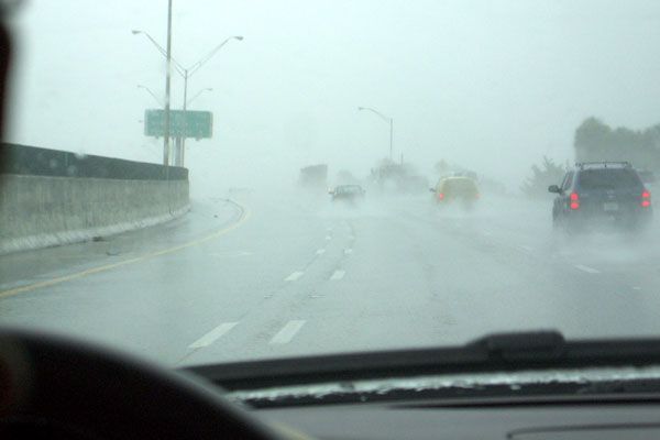 Driving through the rain caused by Tropical Storm Fay as I headed to Orlando...on August 18, 2008.