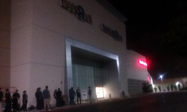 A line gathers outside the local Toys'R'Us store for the midnight opening of 'Force Friday II'...on August 31, 2017. A line gathers outside the local Toys'R'Us store for the midnight opening of 'Force Friday II'...on August 31, 2017.