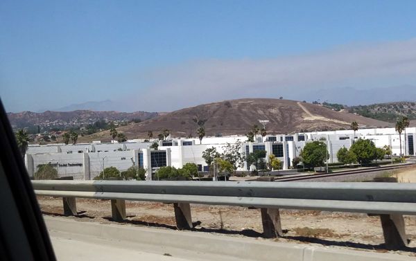 A snapshot, taken from the City of Industry 18 miles away, of smoke bellowing out from the Fork Fire in the San Gabriel Mountains...on September 9, 2018.