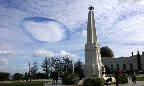 A fascinating cloud formation as seen from Griffith Observatory...on January 21, 2017.