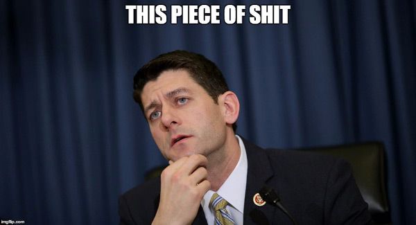 Former House-speaking cocksucker Paul Ryan was integral to getting that abomination known as the American Health Care Act approved by the GOP-led House of Representatives in 2017.