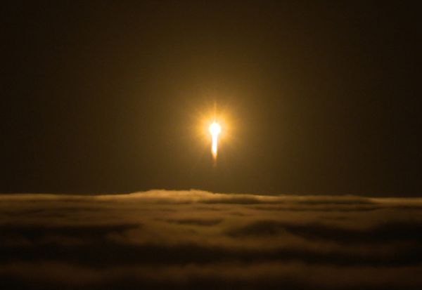 An Atlas V rocket carrying NASA's InSight (Interior Exploration using Seismic Investigations, Geodesy and Heat Transport) Mars lander launches from Vandenberg Air Force Base in California...on May 5, 2018.