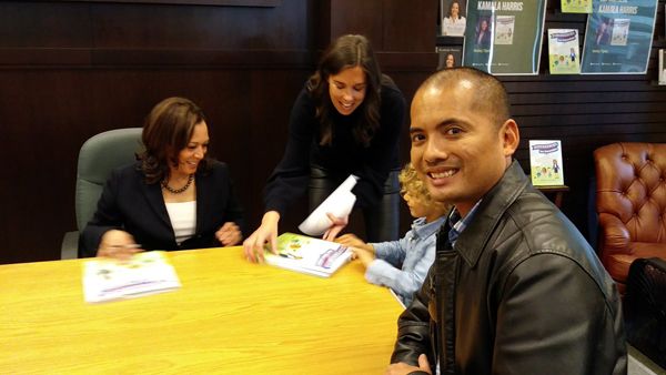 About to get an autograph by U.S. Senator Kamala Harris inside Barnes & Noble bookstore at The Grove in Los Angeles...on January 13, 2019.
