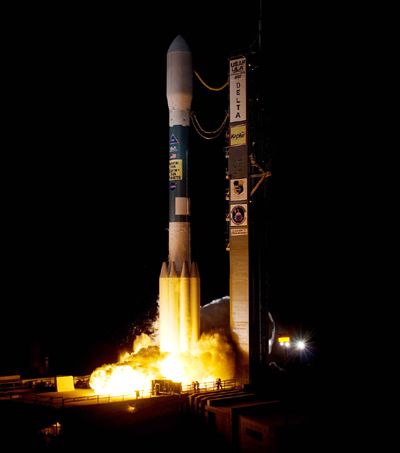 A Delta II rocket carrying NASA's exoplanet-hunting Kepler space telescope launches from CCAFS in Florida...on March 6, 2009.