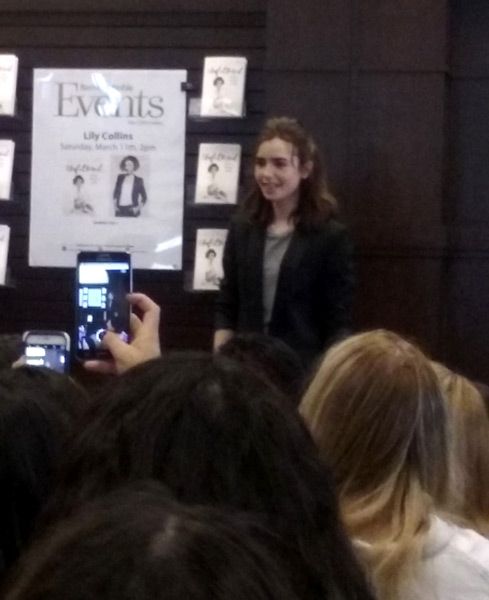 Lily Collins arrives for her discussion and signing at The Grove's Barnes & Noble bookstore in Los Angeles...on March 11, 2017.