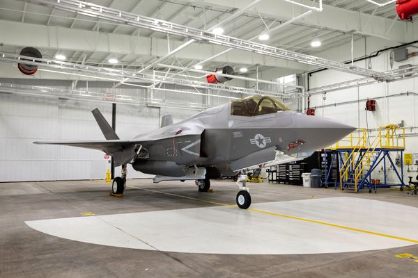 An F-35B Lightning II is the 91st aircraft in the Joint Strike Fighter program to be completed at the Lockheed Martin facility in Fort Worth, Texas.