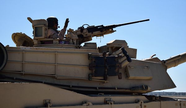 A close-up of the M1A1 Abrams' gun turret...on September 29, 2018.