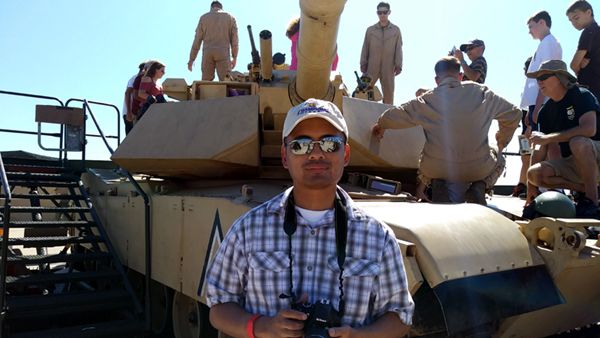 Taking another snapshot with the M1A1 Abrams at the Miramar Air Show...on September 29, 2018.