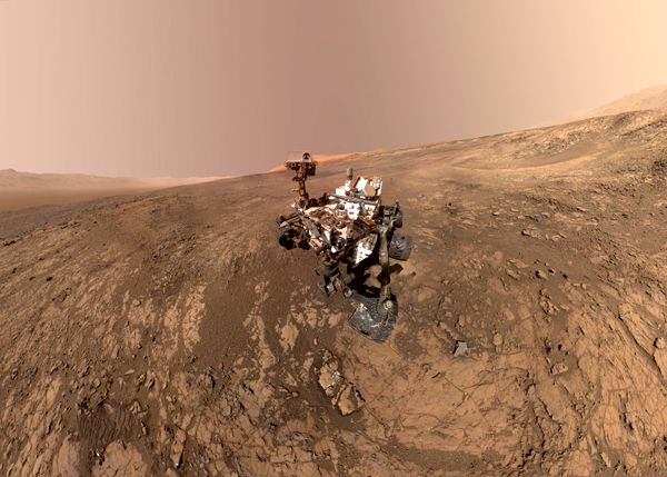 A self-portrait of NASA's Curiosity Mars rover, taken with a camera on her robotic arm on January 23, 2018.