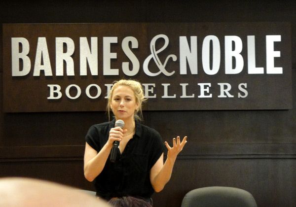 Comedian Iliza Shlesinger moderates the discussion and Q&A for Mayim Bialik's new publication GIRLING UP...at The Grove's Barnes & Noble bookstore in Los Angeles on May 16, 2017.
