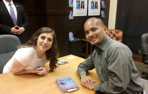 Posing with Mayim Bialik at The Grove's Barnes & Noble bookstore in Los Angeles...on May 16, 2017.