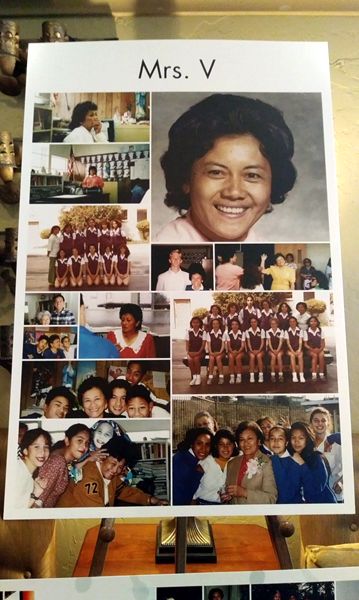 A collage showing photos of my 8th grade classmates posing with Mrs. Ventura (25 years ago) was displayed at the chapel where her funeral was held...on March 28, 2019.