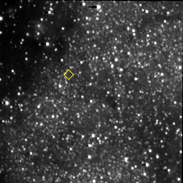 With the Milky Way in the backdrop, the predicted location of 2014 MU69 on January 1, 2019 is seen in this image taken by NASA's New Horizons spacecraft...on January 28, 2017.