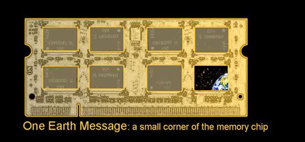 The ONE EARTH MESSAGE would only take up space on a single microchip in New Horizon's computer.