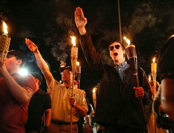 More Neo-Nazi scumbags march in Charlottesville, Virginia on the night of August 11, 2017 (Pacific Time).