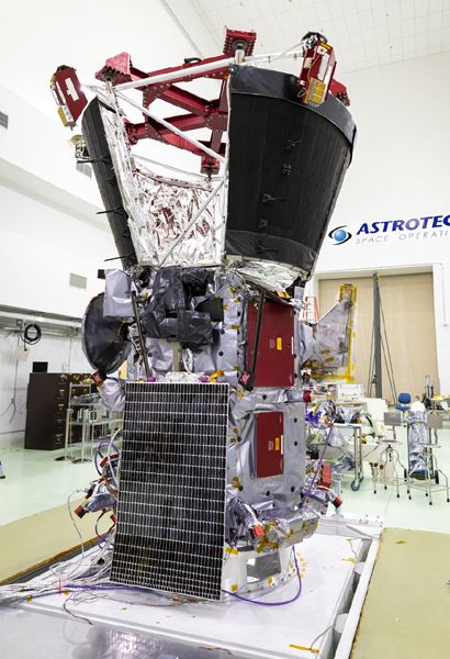 A snapshot of NASA's Parker Solar Probe after its twin solar arrays were installed on May 31, 2018...at Astrotech Space Operations in Titusville, Florida.