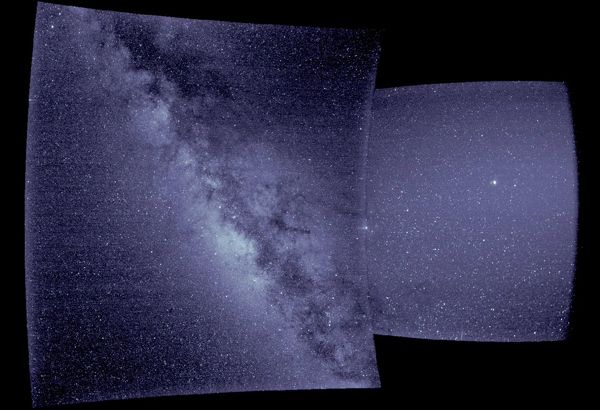 A 'first light' image of our Milky Way galaxy that was taken by the Parker Solar Probe's Wide-field Imager...on September 9, 2018.