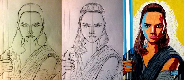 Work-in-progress photos of my Rey drawing. Work-in-progress photos of my Rey drawing.