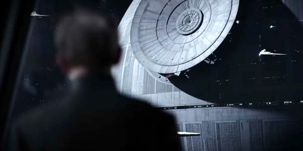 Grand Moff Tarkin (Guy Henry) watches as the Death Star's superlaser weapon is installed in ROGUE ONE: A STAR WARS STORY. Grand Moff Tarkin (Guy Henry) watches as the Death Star's superlaser weapon is installed in ROGUE ONE: A STAR WARS STORY.