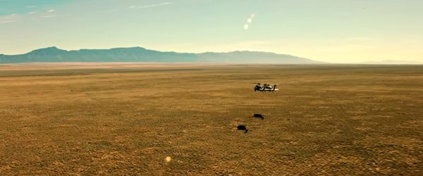 Two Black Hawk helicopters fly across the desert in SICARIO 2: SOLDADO. Two Black Hawk helicopters fly across the desert in SICARIO 2: SOLDADO.