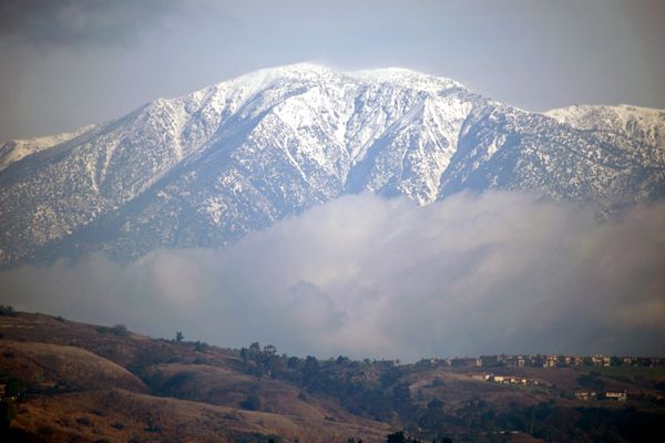 An image of Mount Baldy that I took with my Nikon D3300 DSLR camera from the city of Industry in California...on January 10, 2018.
