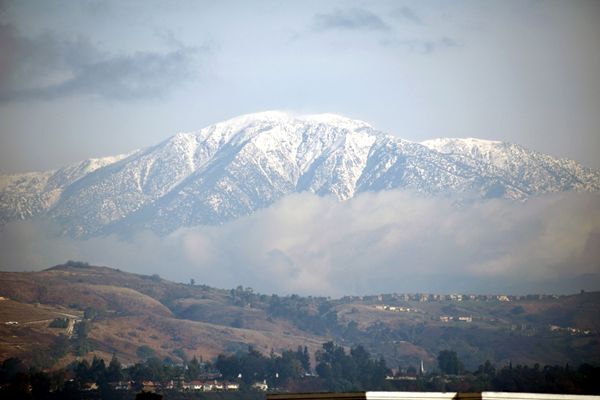 Another image of Mount Baldy that I took with my Nikon D3300 DSLR camera from the city of Industry in California...on January 10, 2018.
