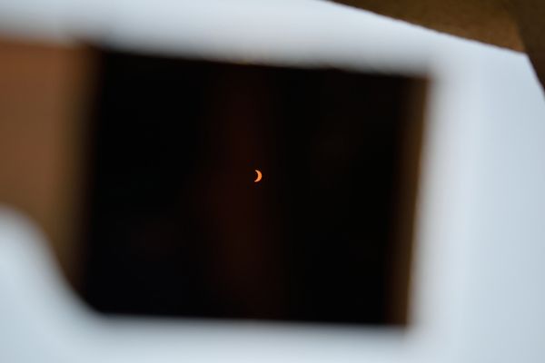 A photo I took of the eclipse-viewing glasses that I used to gaze at the Great American Eclipse...on August 21, 2017.