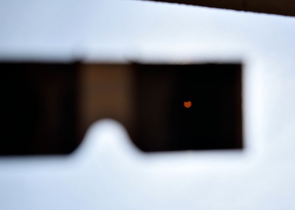 Another photo I took of the eclipse-viewing glasses that I used to gaze at the Great American Eclipse...on August 21, 2017.