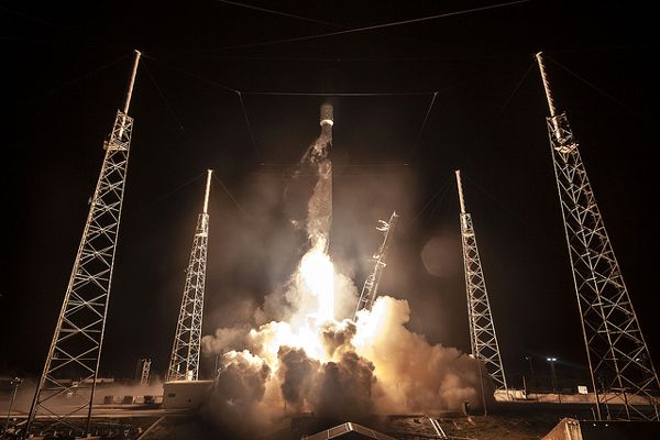 A Falcon 9 rocket carrying Israel's Beresheet lunar lander (and the Indonesian communications satellite Nusantara Satu) lifts off from Cape Canaveral Air Force Station in Florida...on February 21, 2019.