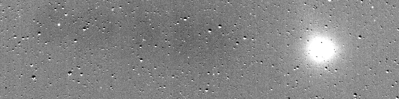 An animated GIF showing comet C/2018 N1 moving across the field of view of the Transiting Exoplanet Survey Satellite's cameras.