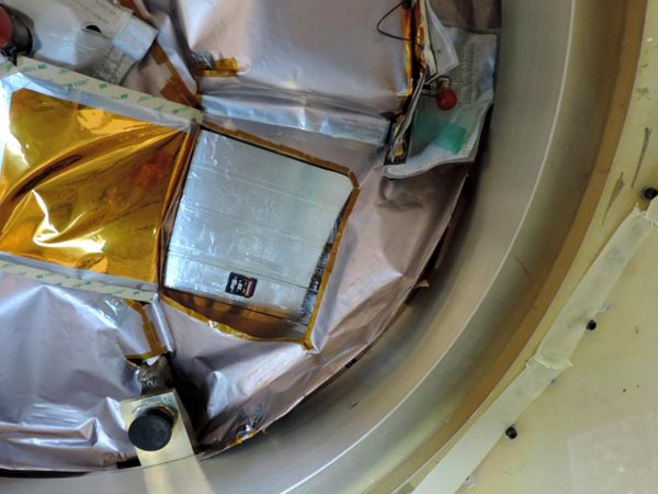 A snapshot of the memory card carrying the exoplanet drawings of 1,300 people (including Yours Truly) who submitted them online last year...after it was attached to NASA's TESS spacecraft at Kennedy Space Center in Florida.