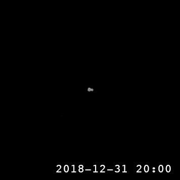 An animated GIF depicting Ultima Thule's propeller-like rotation...as seen over a 7-hour span by NASA's New Horizons spacecraft between December 31, 2018 and January 1, 2019.