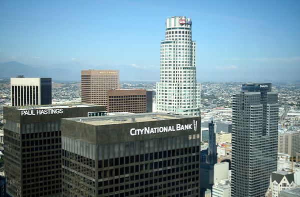 A snapshot of the Los Angeles skyline as seen from the 70th floor of the Wilshire Grand Center...on July 26, 2017.