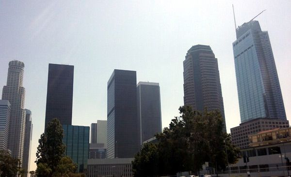A photo I took of the Wilshire Grand Center and other skyscrapers in downtown Los Angeles...in March of 2017.