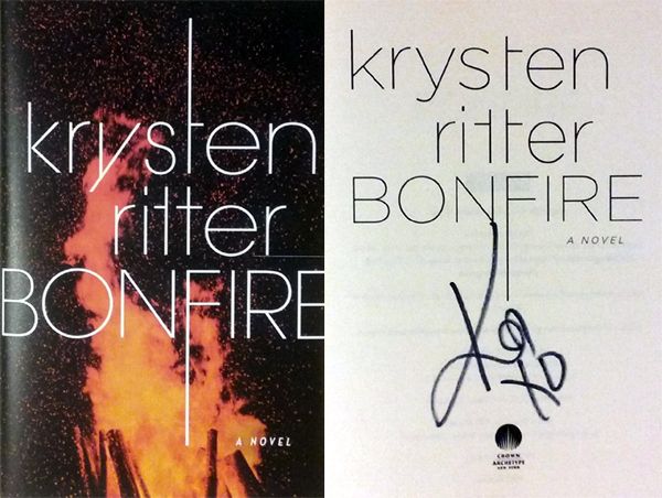 My autographed copy of Krysten Ritter's novel BONFIRE.