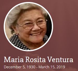 Rest In Peace, Mrs. Ventura.